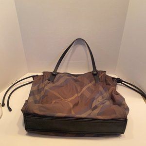 Burberry Buckleigh Packable Tote Check Print Nylon Medium